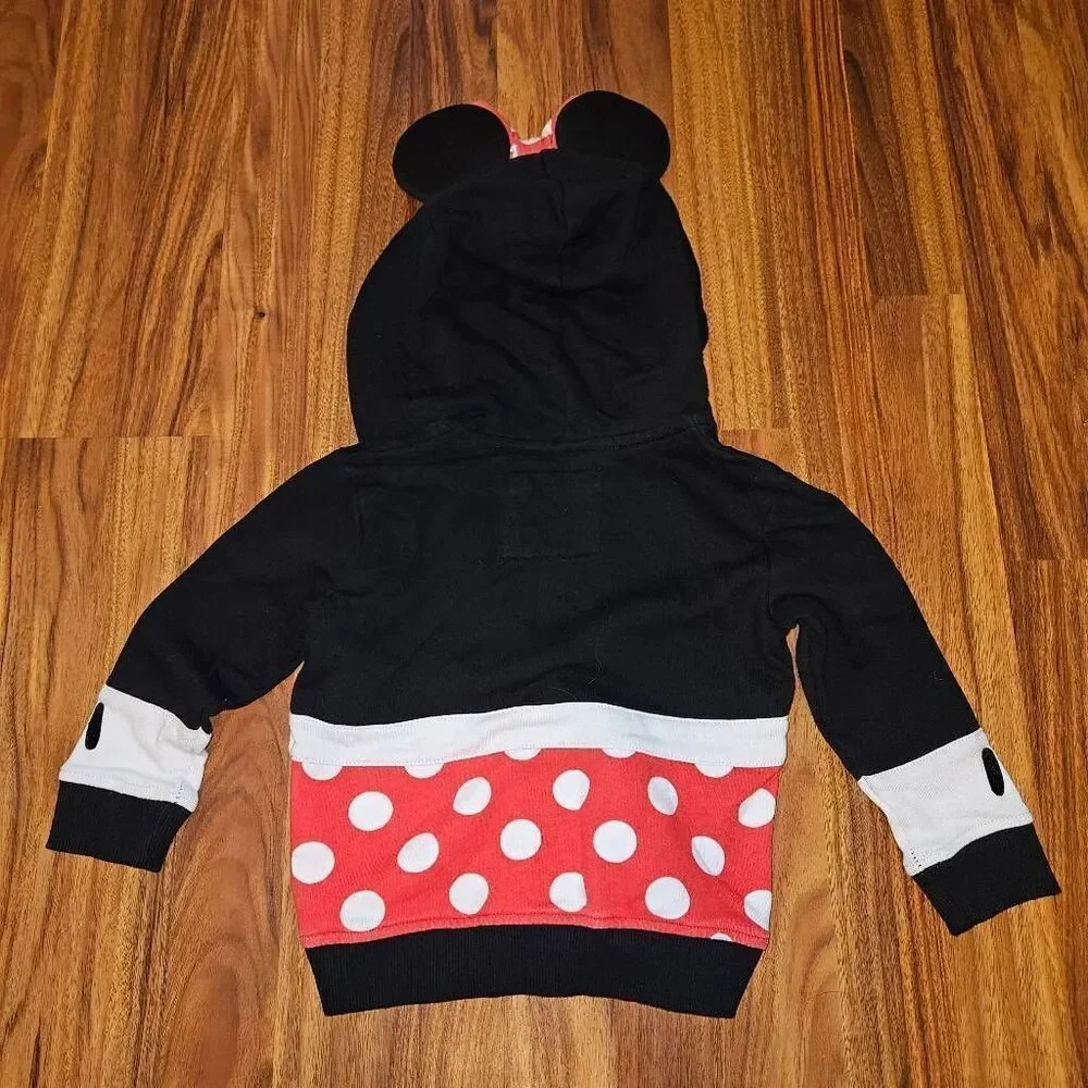 5 For $25 Disney Black White and Red Minnie Mouse Zipper Hoodie Baby Size 24M - Picture 4 of 4